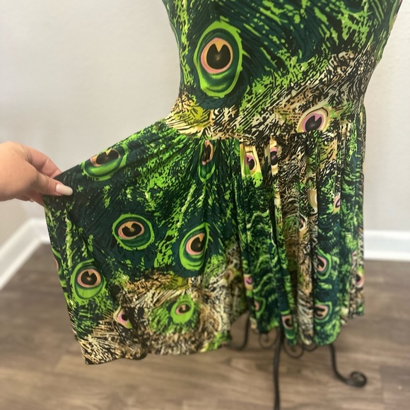 Ever Pretty Green Gold Embellished Slit Maxi Dress ( peacock design) - Picture 2 of 8